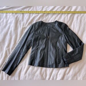 Armani exchange pu leather jacket